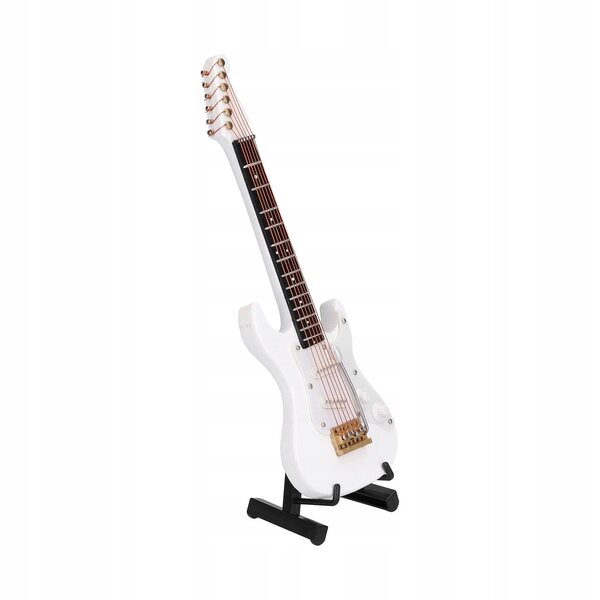 Miniatura Chitarra Elettrica in Legno Modello Realistico per Decorazione e Regalo