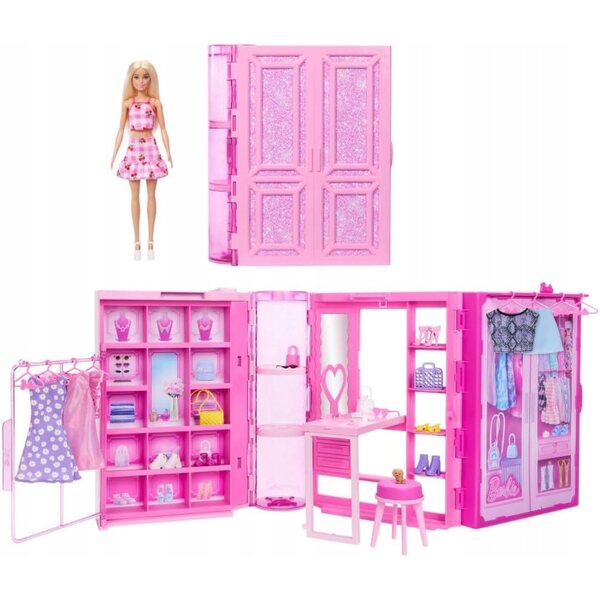 BARBIE SZAFA MARZEŃ ZESTAW ZABAWY LALKA UBRANKA AKCESORIA 25 ELEM