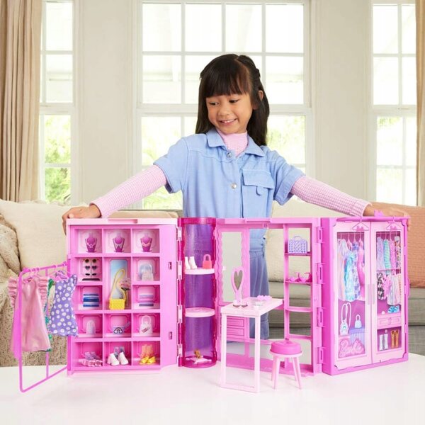BARBIE SZAFA MARZEŃ ZESTAW ZABAWY LALKA UBRANKA AKCESORIA 25 ELEM