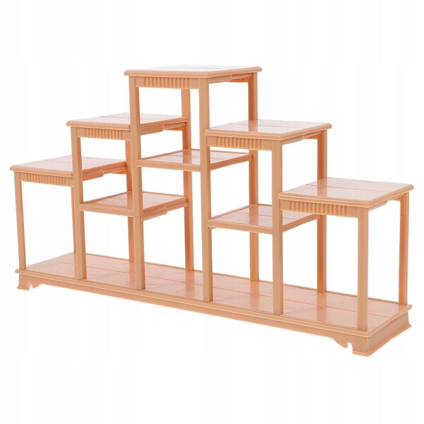 Mini Scaffale in Plastica Elegante per Casa delle Bambole color Marrone Chiaro