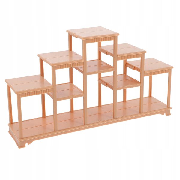 Mini Scaffale in Plastica Elegante per Casa delle Bambole color Marrone Chiaro