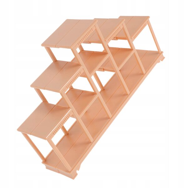Mini Scaffale in Plastica Elegante per Casa delle Bambole color Marrone Chiaro