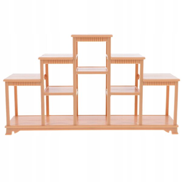 Mini Scaffale in Plastica Elegante per Casa delle Bambole color Marrone Chiaro