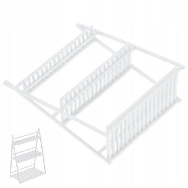 Mini supporto porta piante in ABS bianco per case di bambole e micro giardini