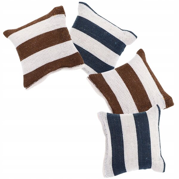 Lot de 4 mini coussins décoratifs élégants pour maisons de poupées en tissu
