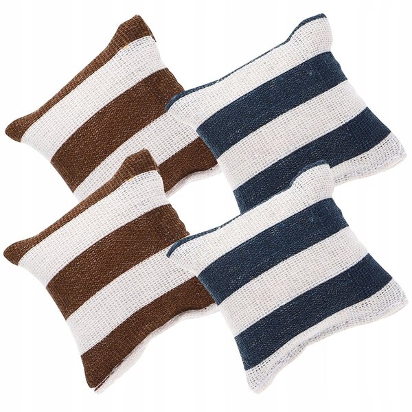 Lot de 4 mini coussins décoratifs élégants pour maisons de poupées en tissu
