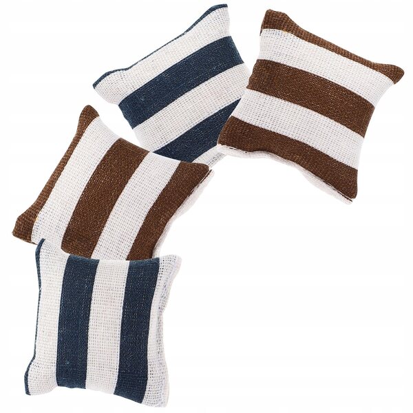 Lot de 4 mini coussins décoratifs élégants pour maisons de poupées en tissu