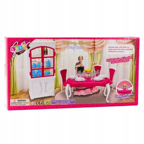 Esszimmer-Spielset mit Tisch und Stühlen für Kinder und Puppen