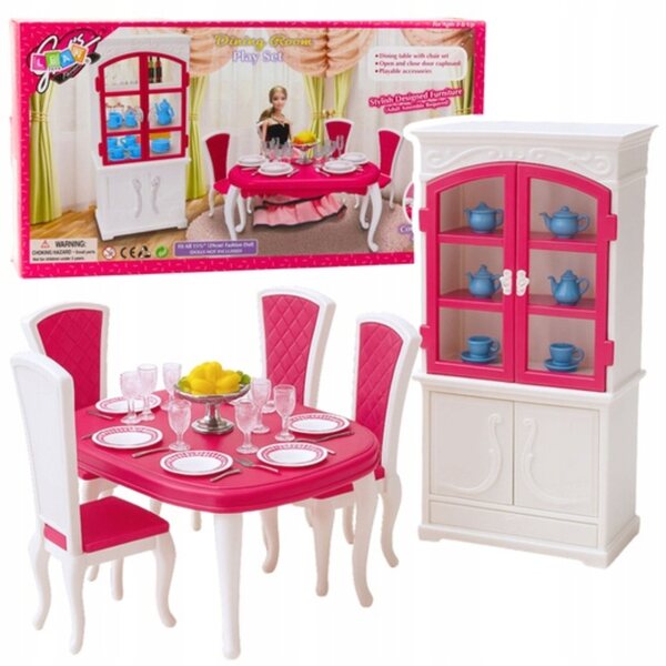 Esszimmer-Spielset mit Tisch und Stühlen für Kinder und Puppen