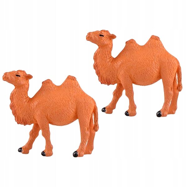 Miniatuur kunststof kameelbeeldjes voor tuindecoratie, 2 stuks