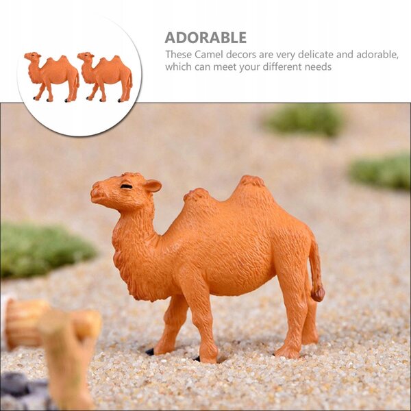 Miniatuur kunststof kameelbeeldjes voor tuindecoratie, 2 stuks