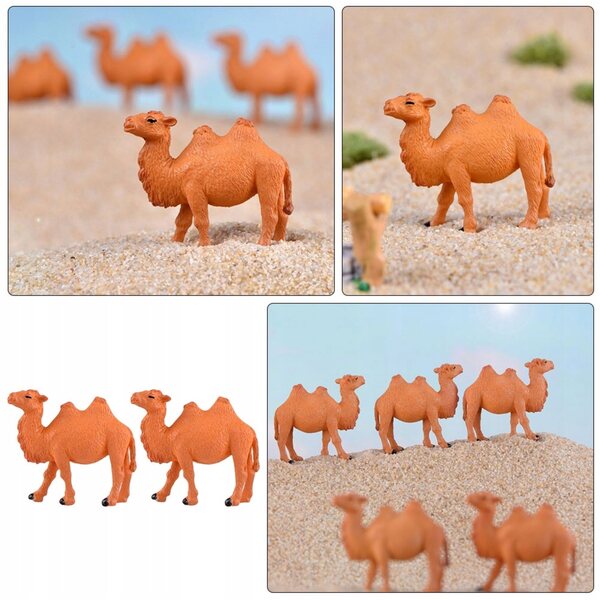 Miniatuur kunststof kameelbeeldjes voor tuindecoratie, 2 stuks
