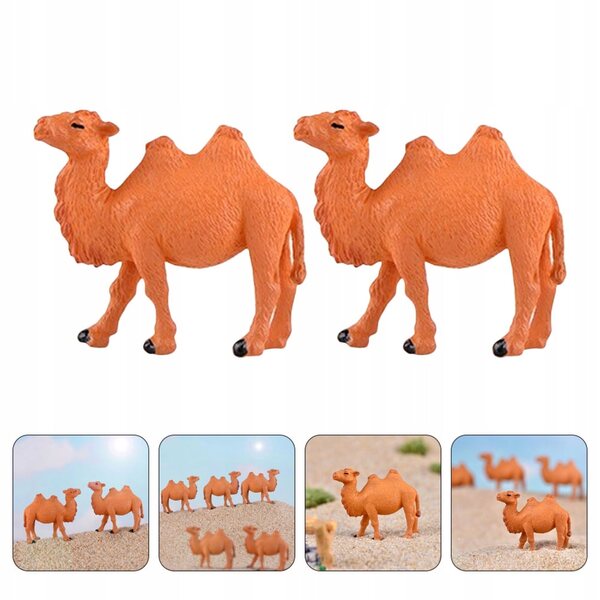 Miniatuur kunststof kameelbeeldjes voor tuindecoratie, 2 stuks