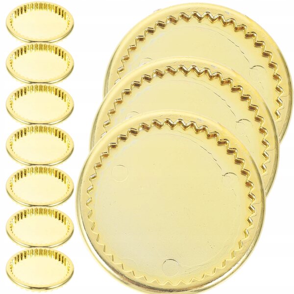 10 Mini-Gold-Kunststoffteller für Puppenhäuser, 4,5 cm