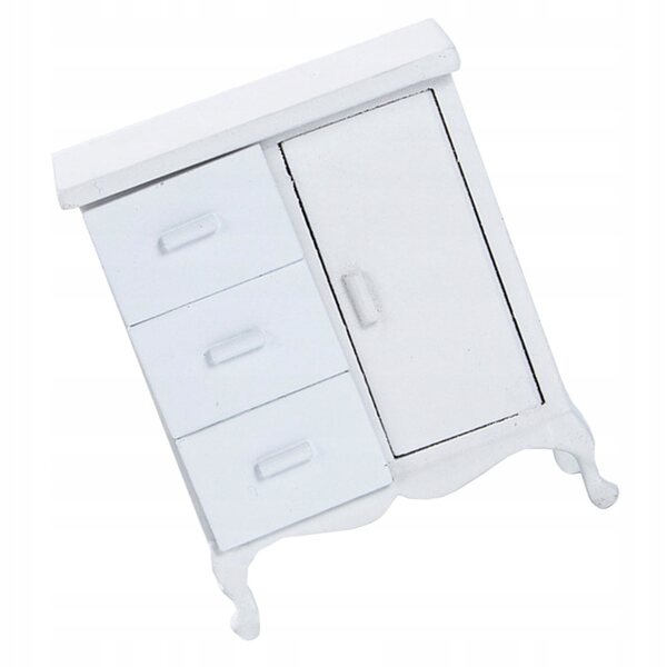 Mini mensola decorativa in legno bianca per casa delle bambole, 5 livelli