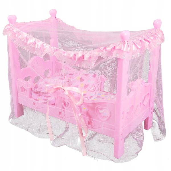 Lit de poupée rose miniature en matériau durable, décoration de chambre