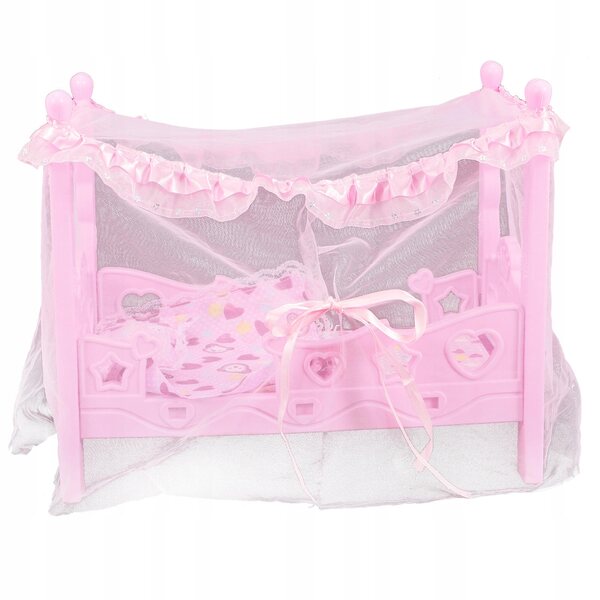 Lit de poupée rose miniature en matériau durable, décoration de chambre