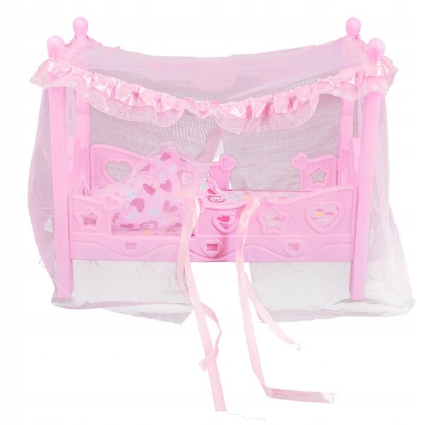 Lit de poupée rose miniature en matériau durable, décoration de chambre