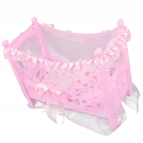 Lit de poupée rose miniature en matériau durable, décoration de chambre