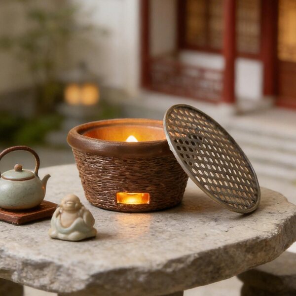 Mini Cucina con Luce per Casa delle Bambole in Resina - Stile Tradizionale