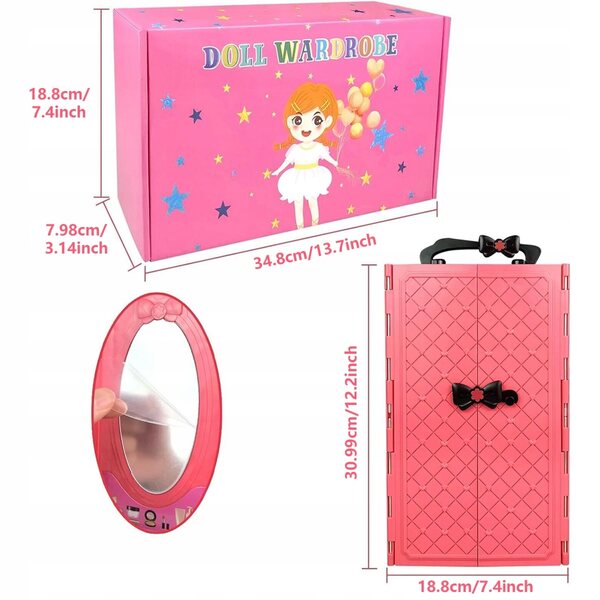 Komplettes Puppenkostümset mit formeller Kleidung, Accessoires und Tasche