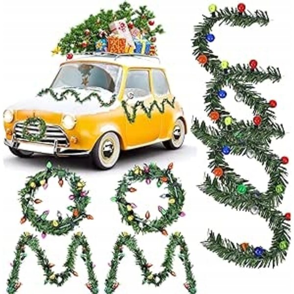 Girlanda natalizia con 8 mini corone per casa delle bambole e decorazioni festive