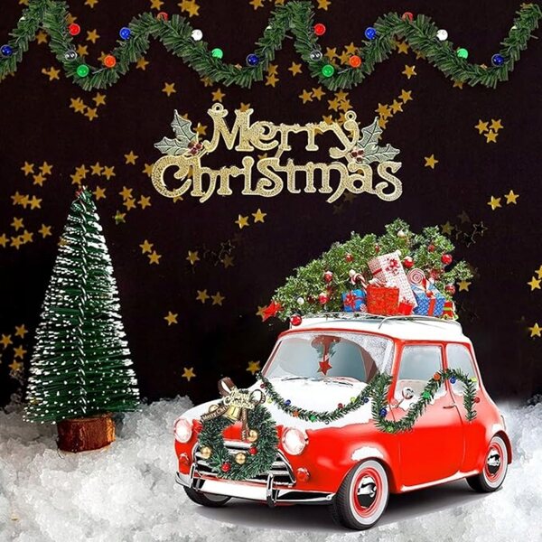Girlanda natalizia con 8 mini corone per casa delle bambole e decorazioni festive