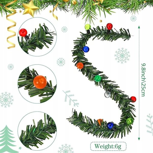Girlanda natalizia con 8 mini corone per casa delle bambole e decorazioni festive