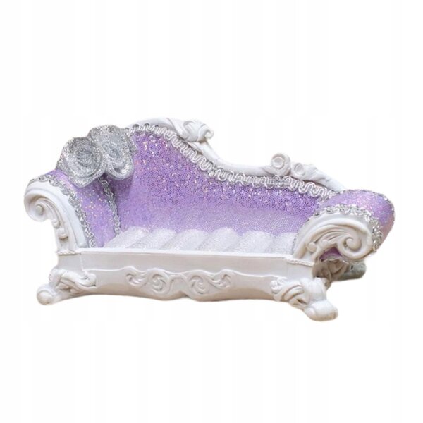 Sofa Miniatura 1:12 per Casa delle Bambole con Schienale Viola 14x8x5cm