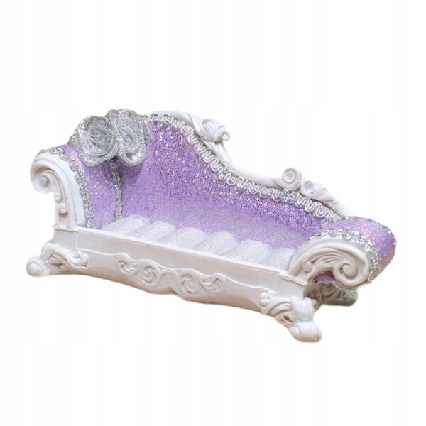 Sofa Miniatura 1:12 per Casa delle Bambole con Schienale Viola 14x8x5cm