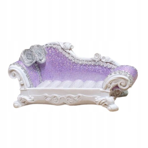 Sofa Miniatura 1:12 per Casa delle Bambole con Schienale Viola 14x8x5cm
