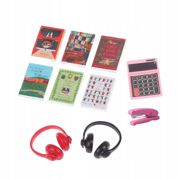 Livres miniatures et accessoires pour maison de poupée à l'échelle 1:12, ensemble de 10 pièces