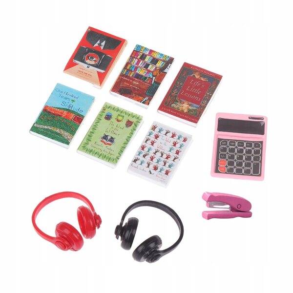 Livres miniatures et accessoires pour maison de poupée à l'échelle 1:12, ensemble de 10 pièces