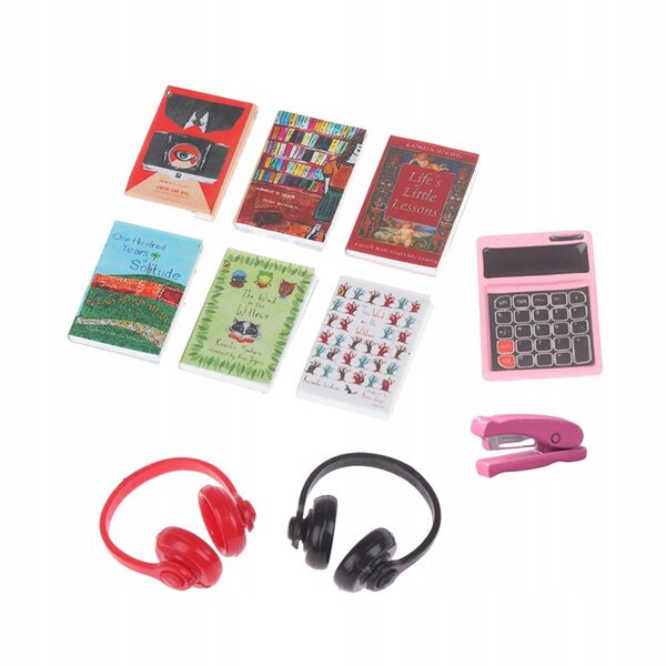 Livres miniatures et accessoires pour maison de poupée à l'échelle 1:12, ensemble de 10 pièces