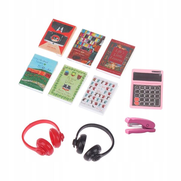Livres miniatures et accessoires pour maison de poupée à l'échelle 1:12, ensemble de 10 pièces