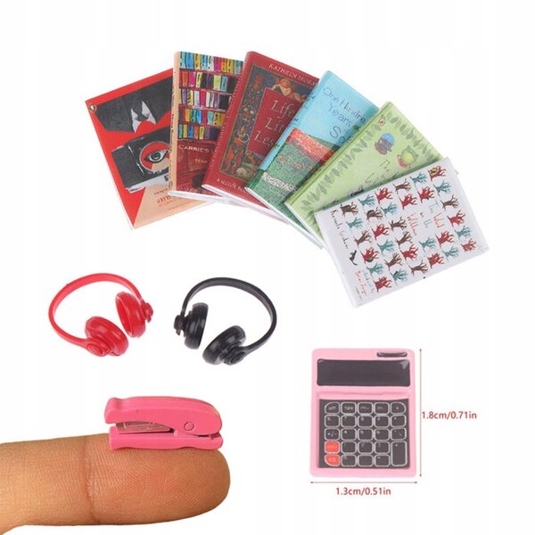 Livres miniatures et accessoires pour maison de poupée à l'échelle 1:12, ensemble de 10 pièces