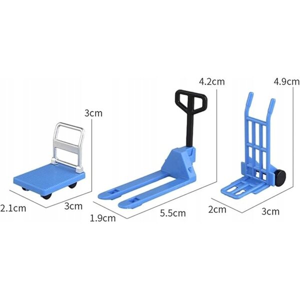 3 Stück Mini-Gabelstapler-Dekorationen für Kunststoff-Puppenhaus