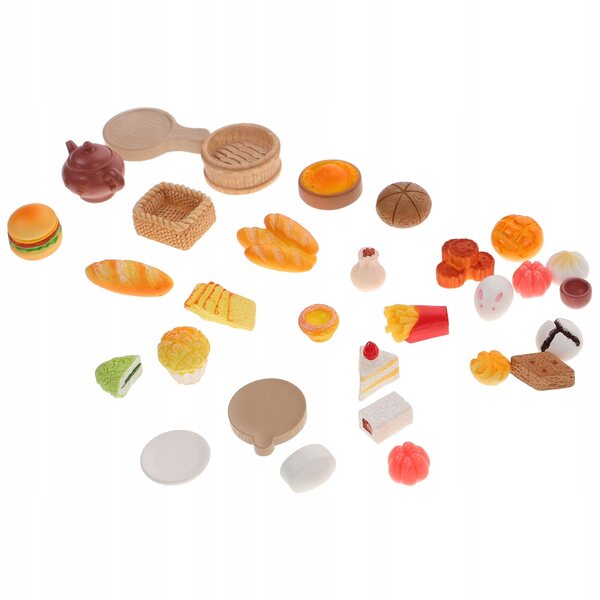 Set 30 Miniature Decorazioni Alimentari in Resina per Casa delle Bambole