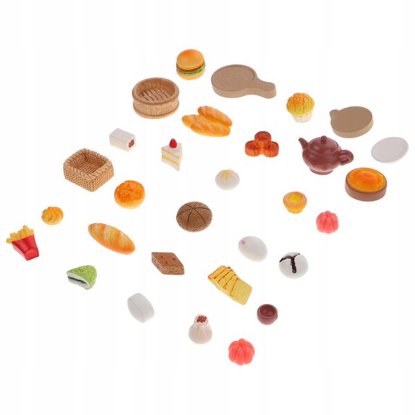 Set 30 Miniature Decorazioni Alimentari in Resina per Casa delle Bambole