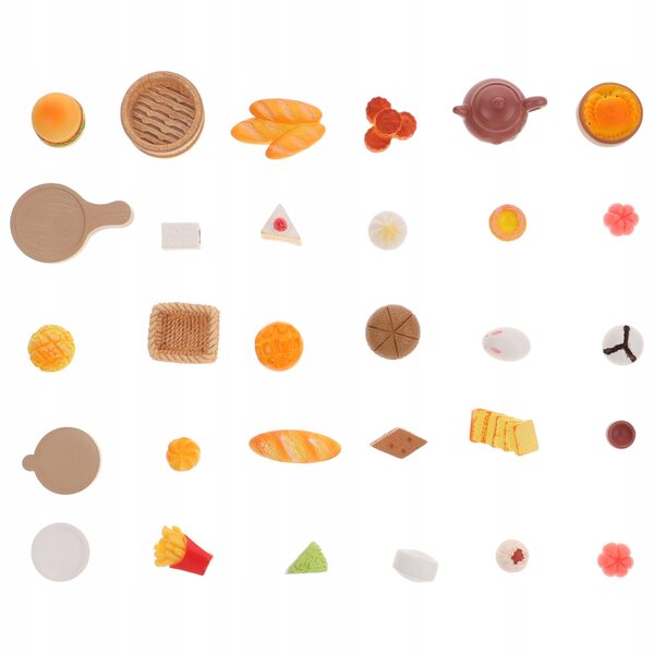 Set 30 Miniature Decorazioni Alimentari in Resina per Casa delle Bambole