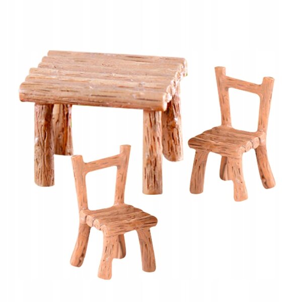 Set Miniature Mobili Resinati Eleganti per Casa delle Bambole - Tavolo e Sedie