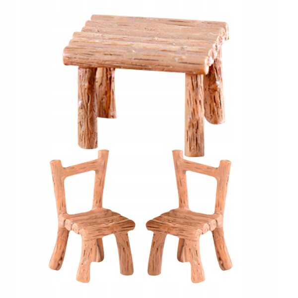 Set Miniature Mobili Resinati Eleganti per Casa delle Bambole - Tavolo e Sedie