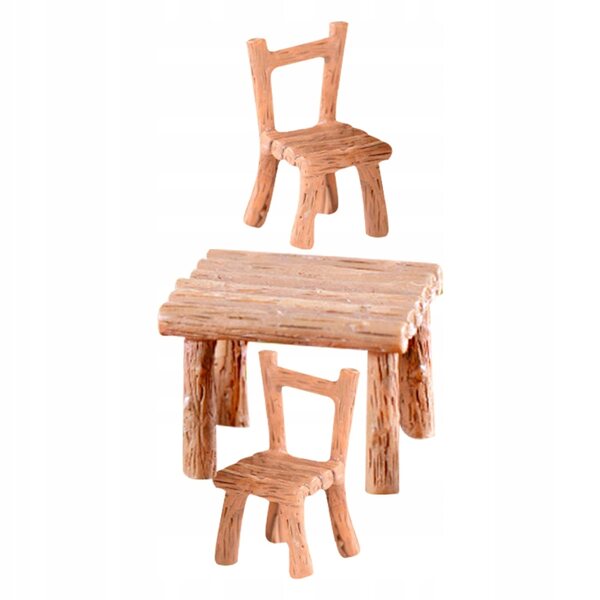 Set Miniature Mobili Resinati Eleganti per Casa delle Bambole - Tavolo e Sedie