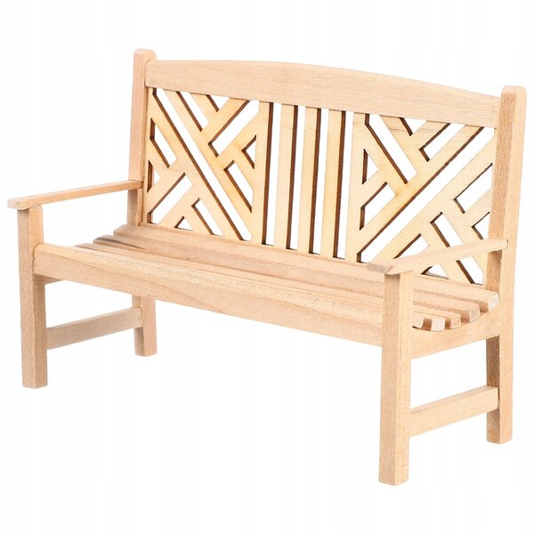Mini modello panchina in legno per casa delle bambole, decorazione realistica