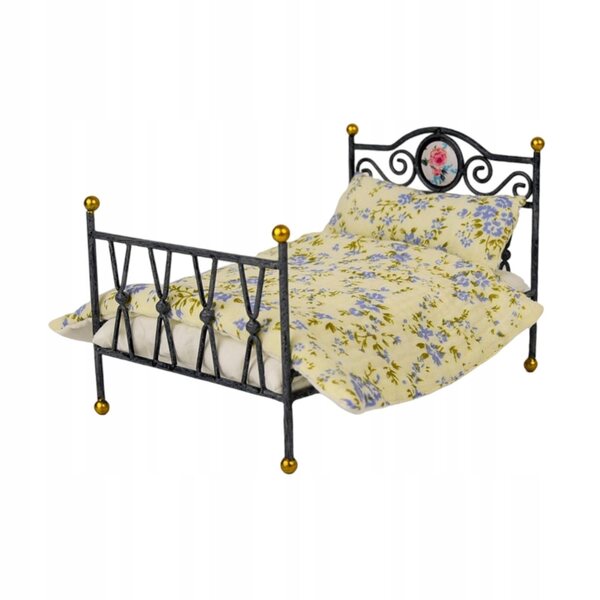 1:6 Puppenhausbett aus Eisen und Baumwolle, Miniatur für Dekorationen