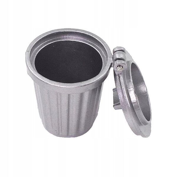 Miniatura 1:12 cestino metallico per rifiuti per casa delle bambole decorativa