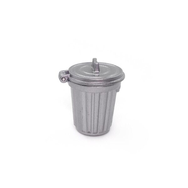 Miniatura 1:12 cestino metallico per rifiuti per casa delle bambole decorativa