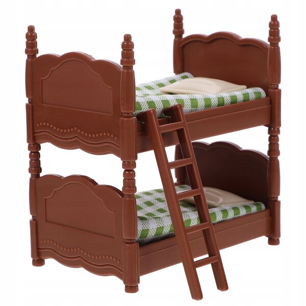 Miniatura letto a castello in plastica per decorazione casa delle bambole, 10x9,6x6 cm