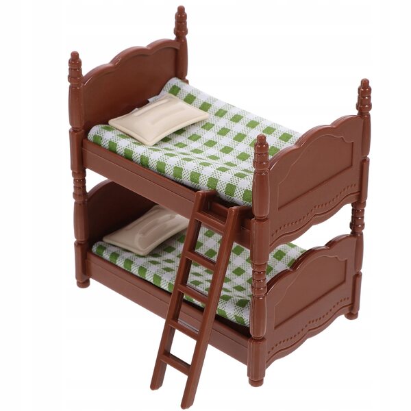 Miniatura letto a castello in plastica per decorazione casa delle bambole, 10x9,6x6 cm
