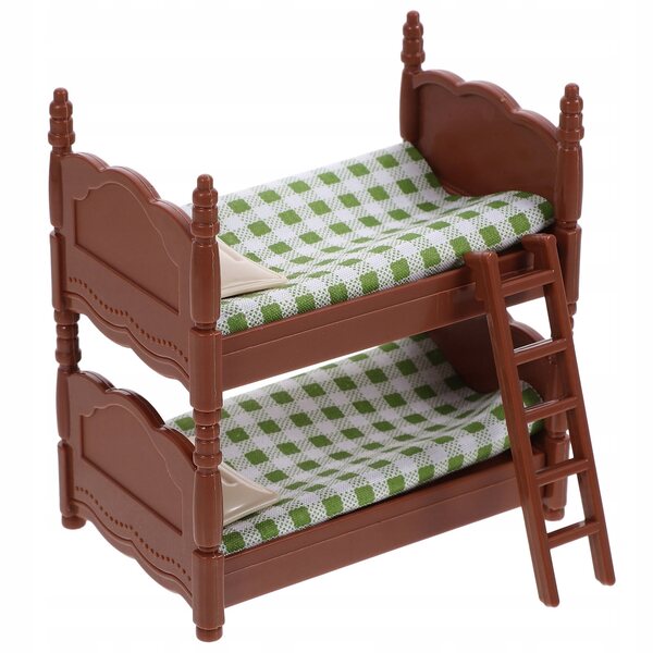 Miniatura letto a castello in plastica per decorazione casa delle bambole, 10x9,6x6 cm